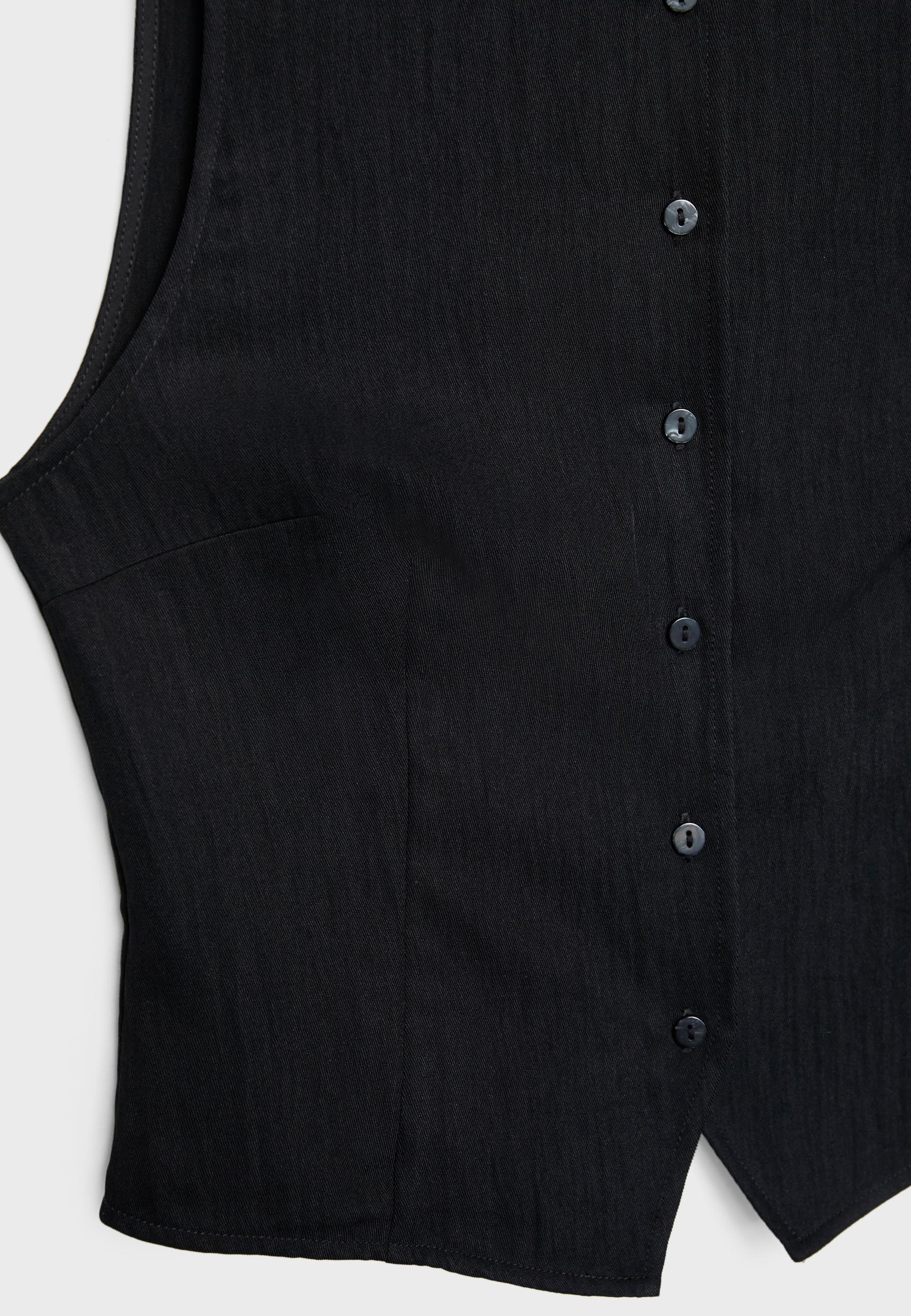 Regular buttoned waistcoat — Black