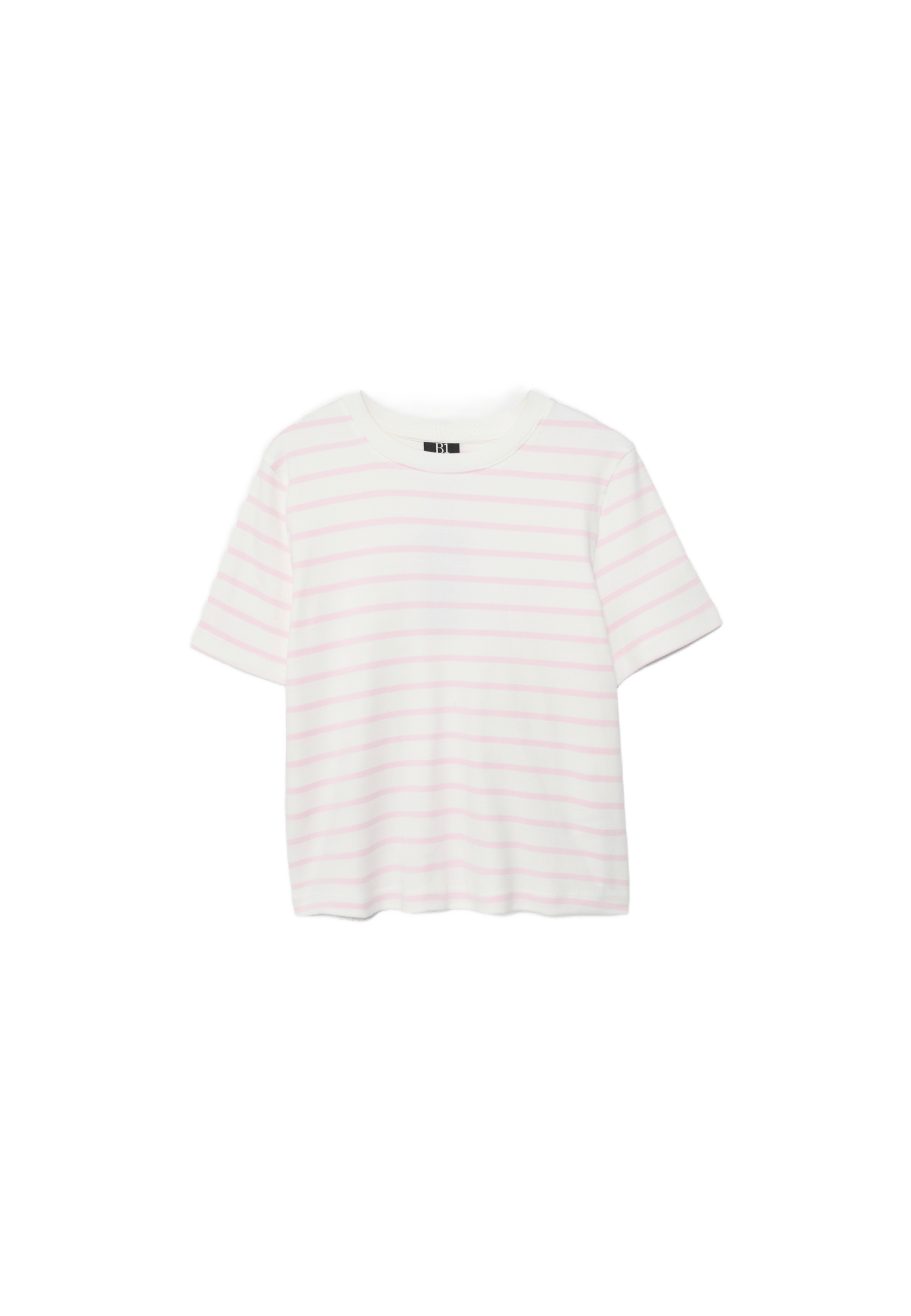 Basic heavy weight striped regular fit T-shirt — Salmon pink