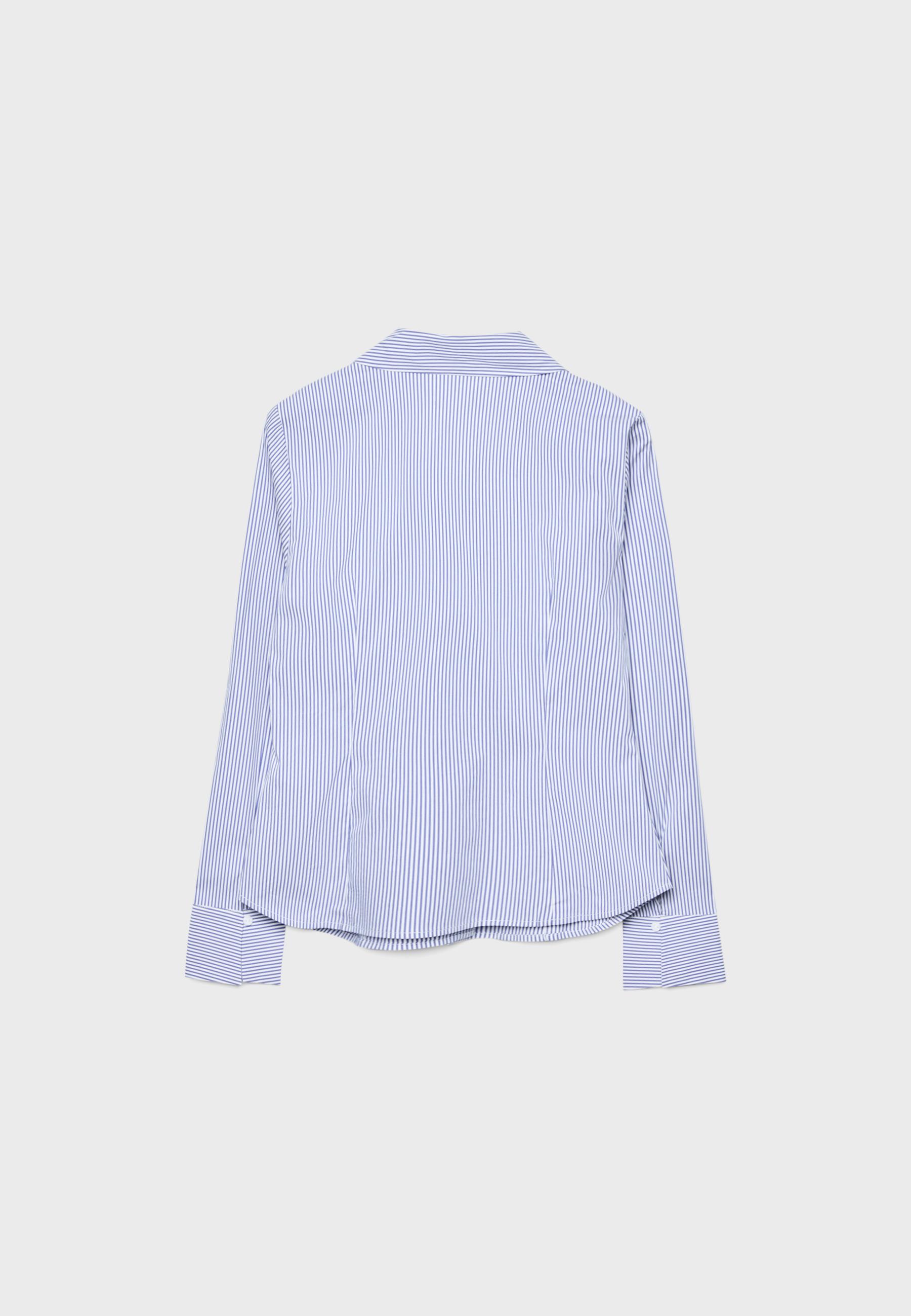 Basic, fitted çizgili gömlek - Görsel 7