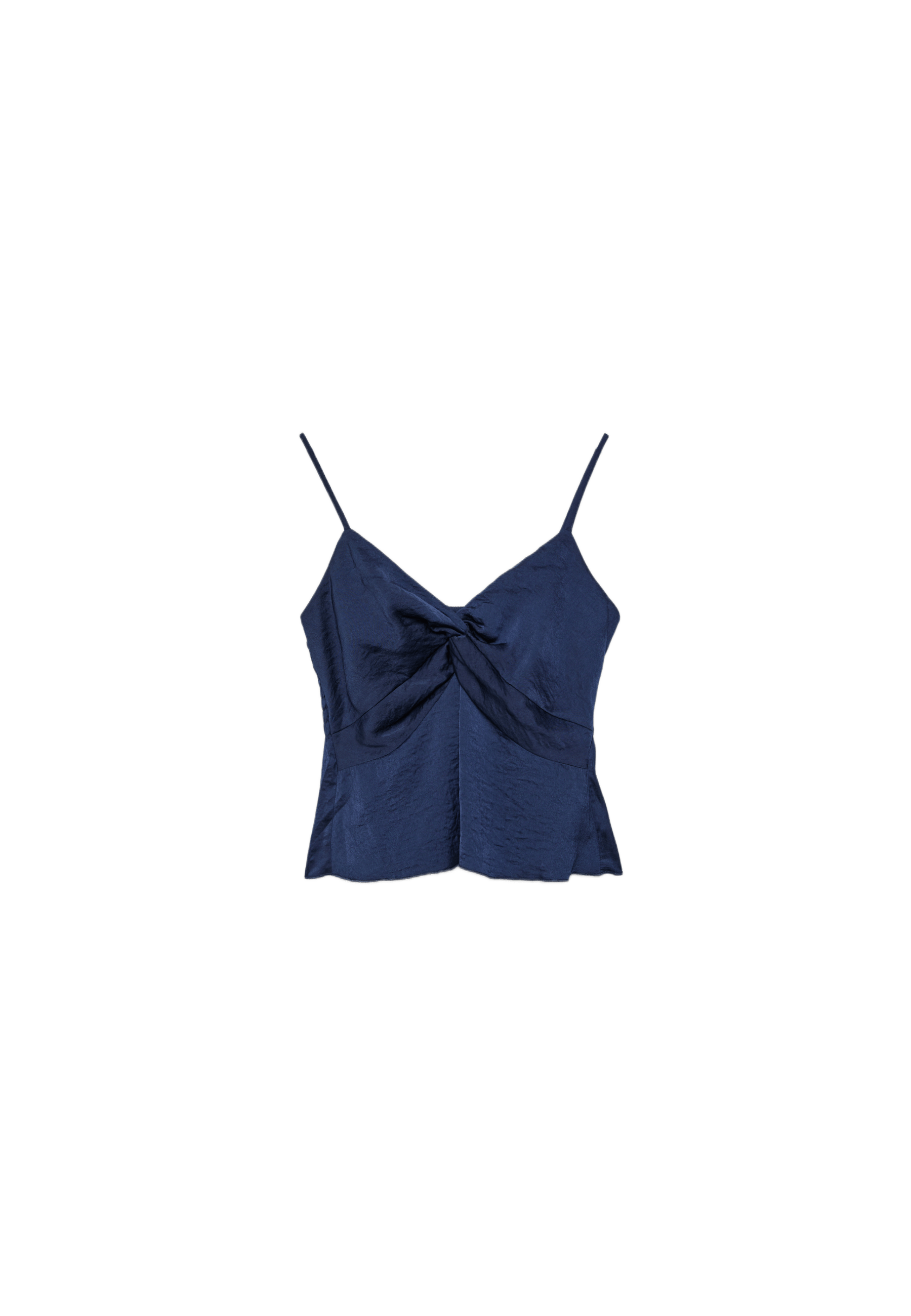 Strappy satin top — Navy blue