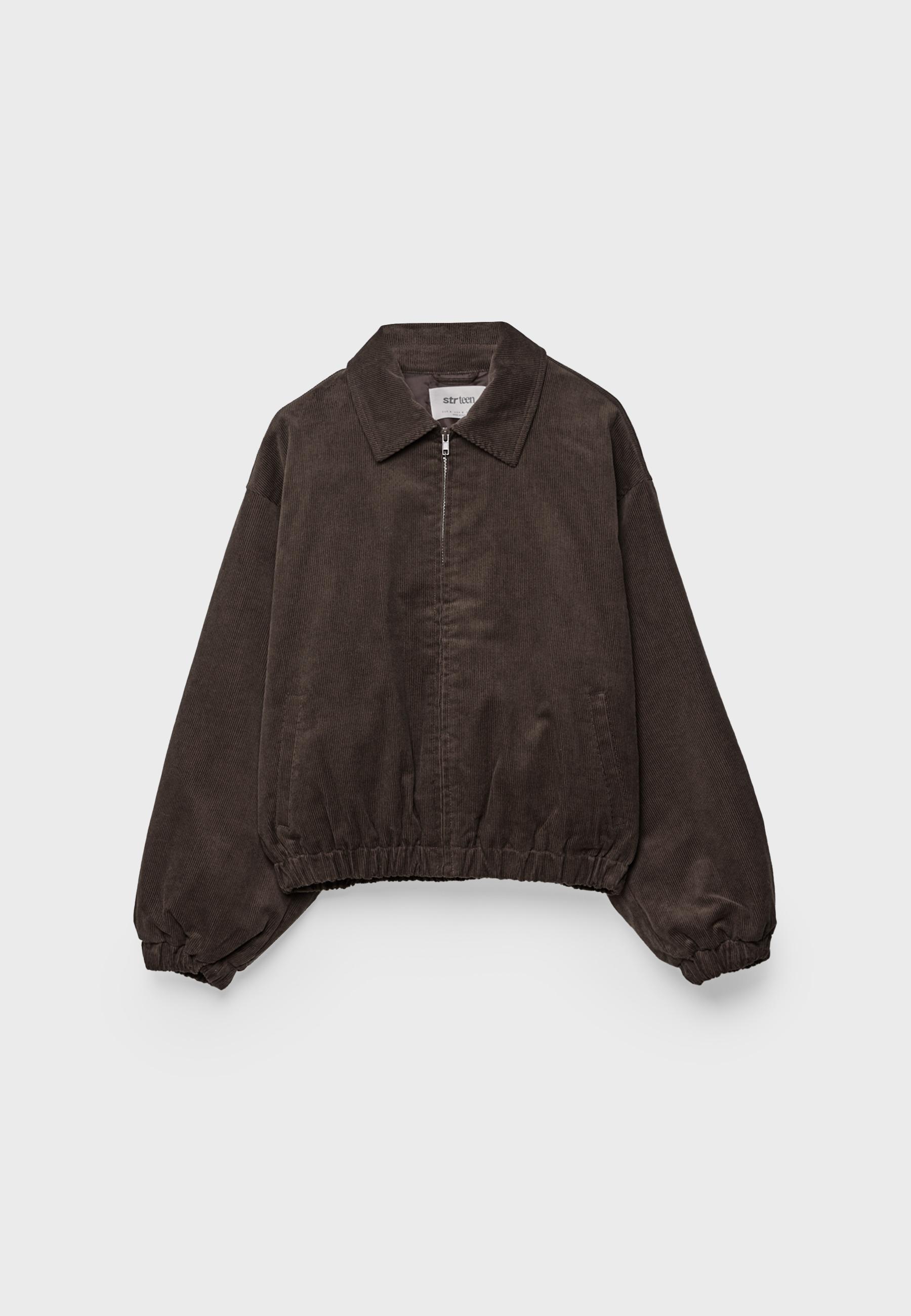 Corduroy Padded Jacket — Brown
