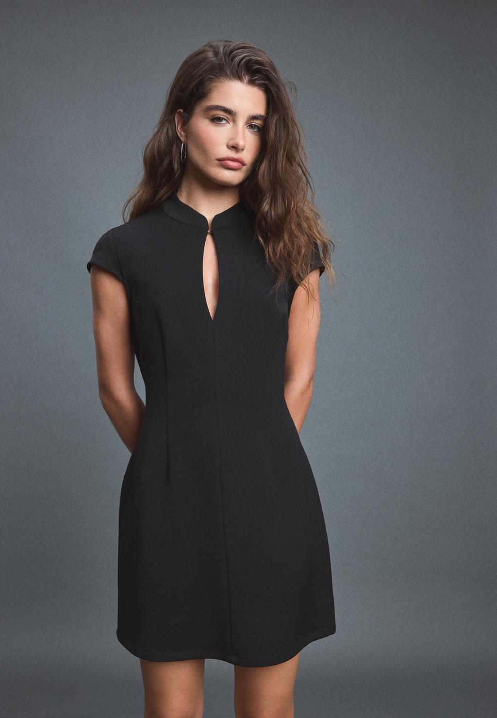 Short stand collar dress