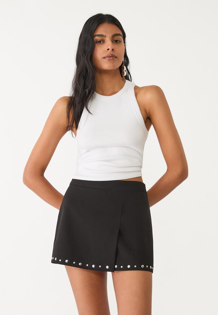 falda pantalon vestir tachas
