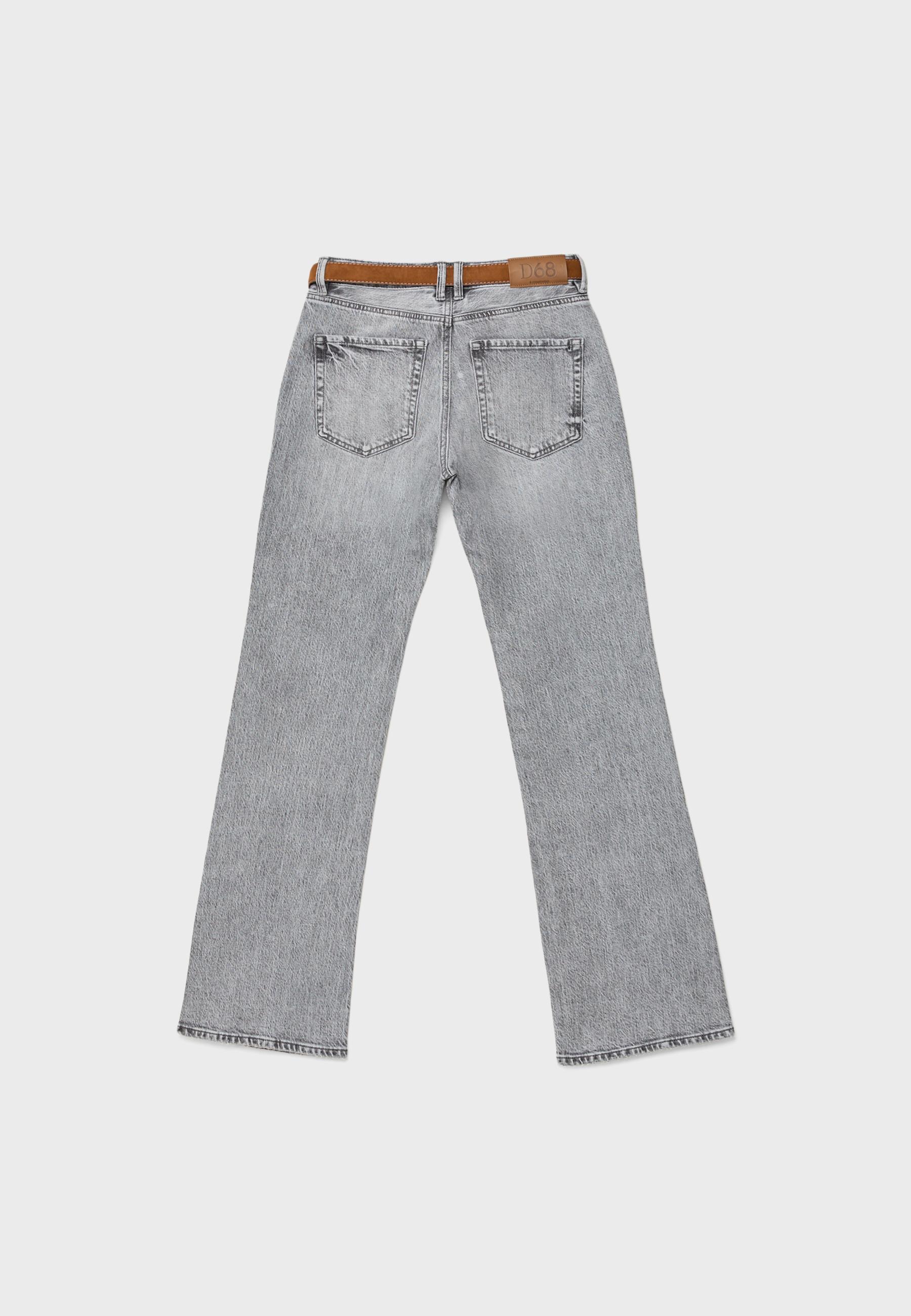D68 Boot-cut fit jeans with belt - Women's fashion