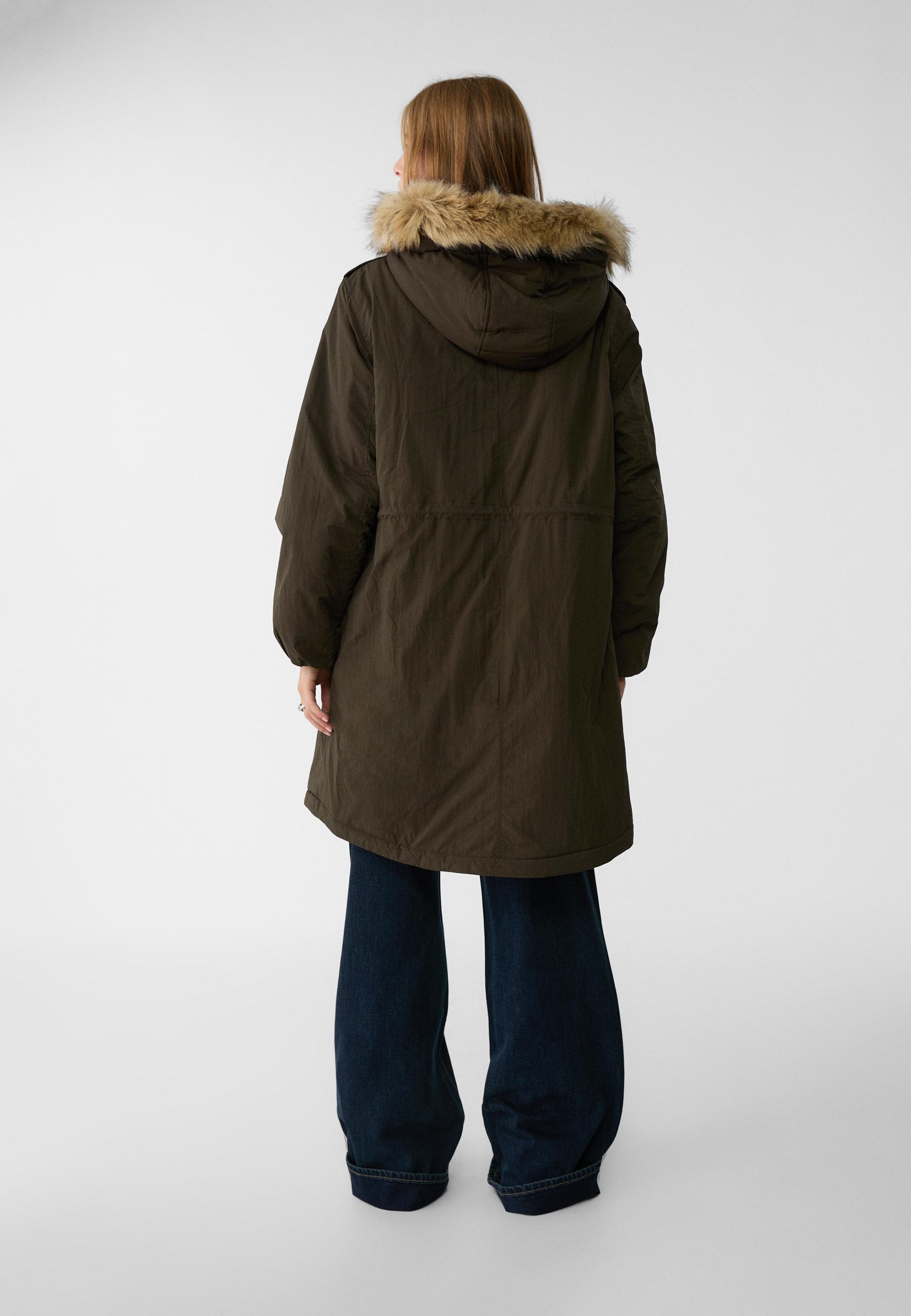 Deals Lucky Brand Twill Parka with Faux Fur