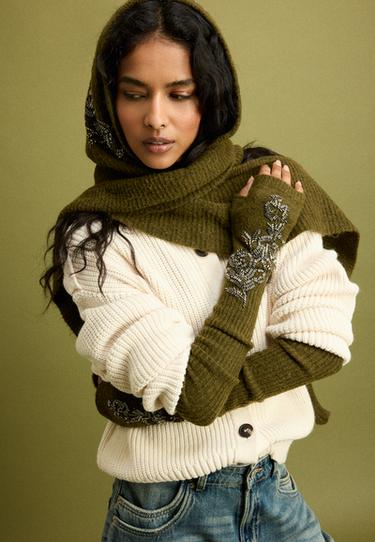 Rhinestone balaclava — Khaki 2