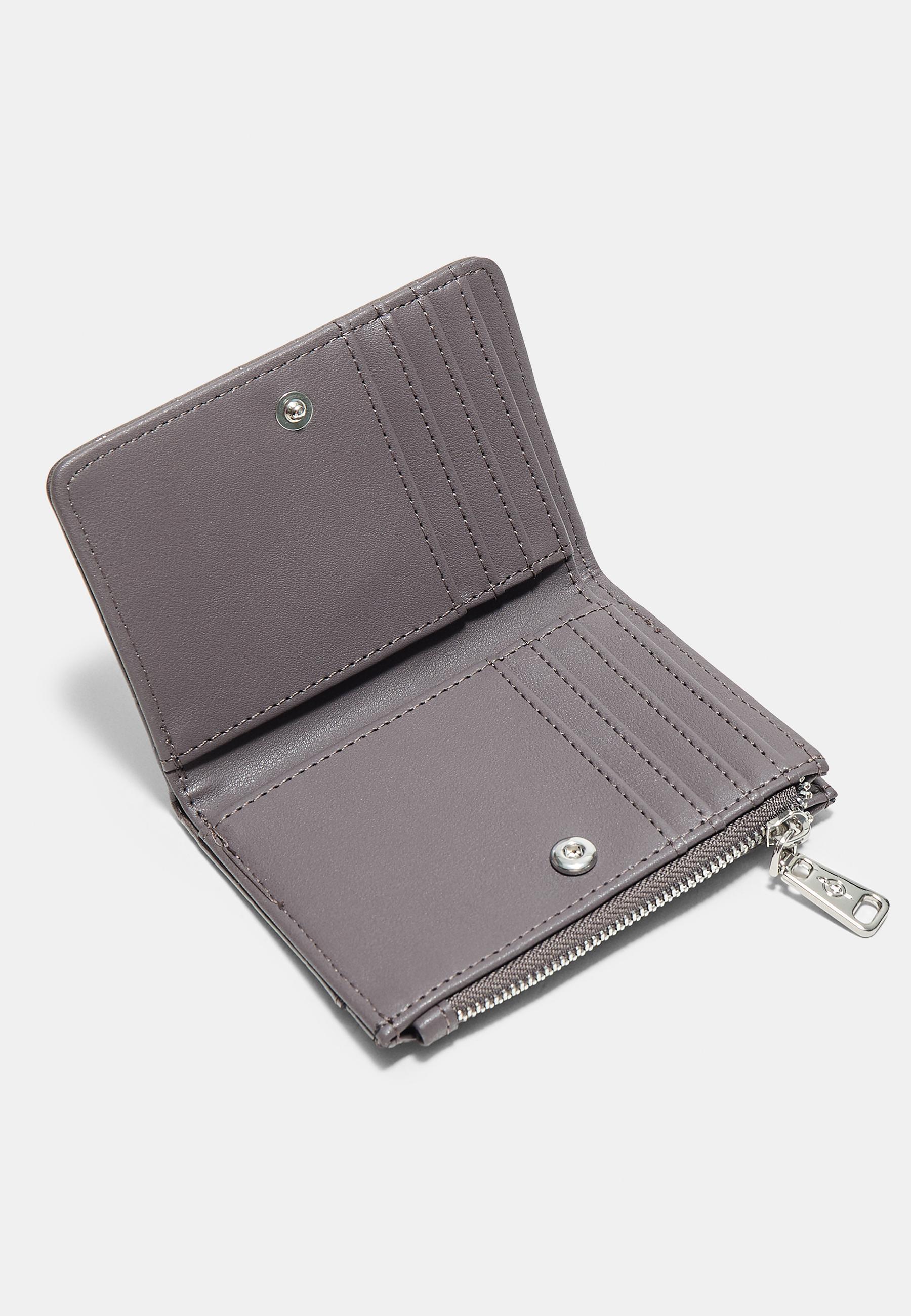 Mock croc card holder purse — Dark grey