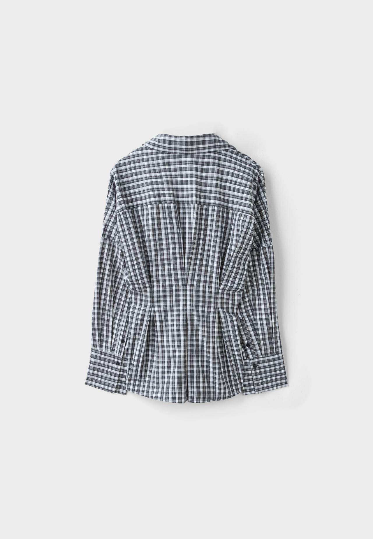 Pleated poplin shirt — Black