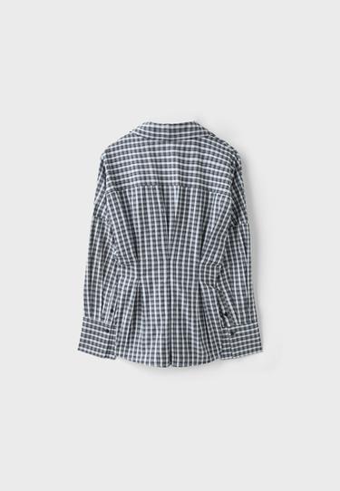 Pleated poplin shirt — Black 8