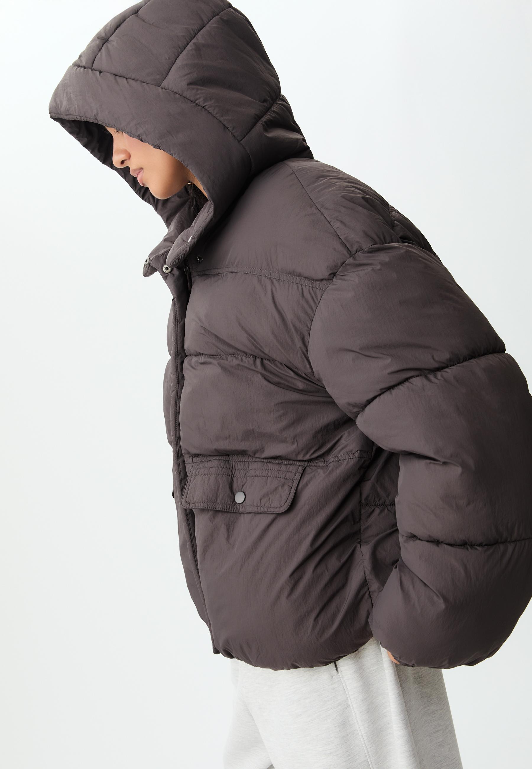 Puffer jacket with hood - Women's STR Teen | Stradivarius United Kingdom