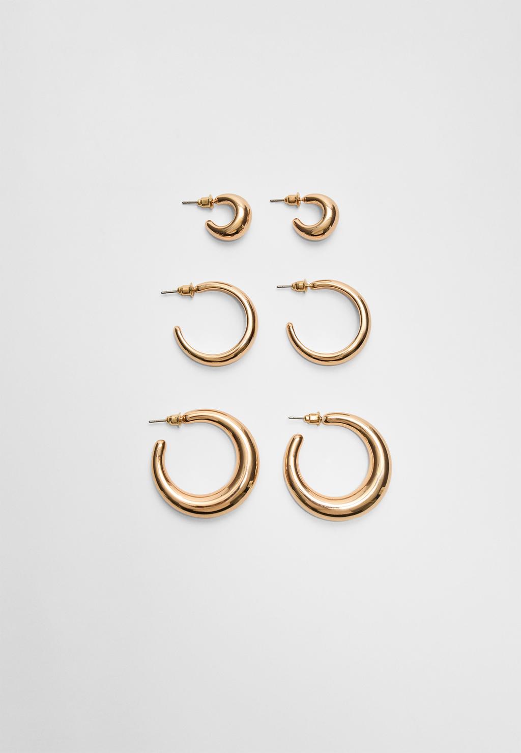 Set of 3 hoop earrings