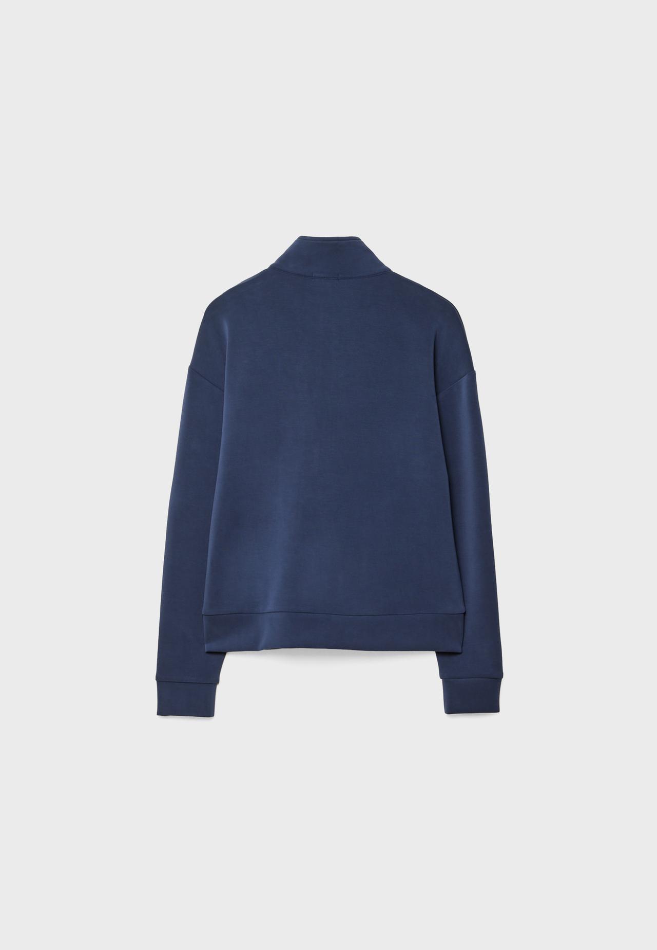 Soft-touch sweatshirt with zip — Dark blue