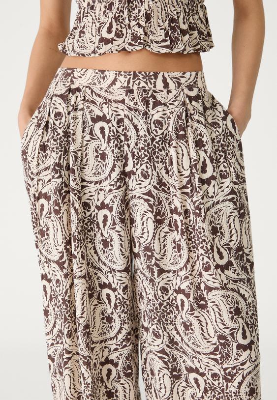 pantalon fluido palazzo estampado