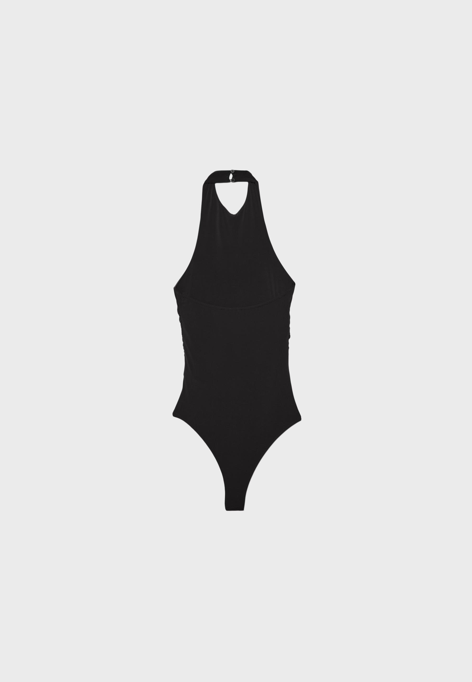 Halterneck bodysuit — Black