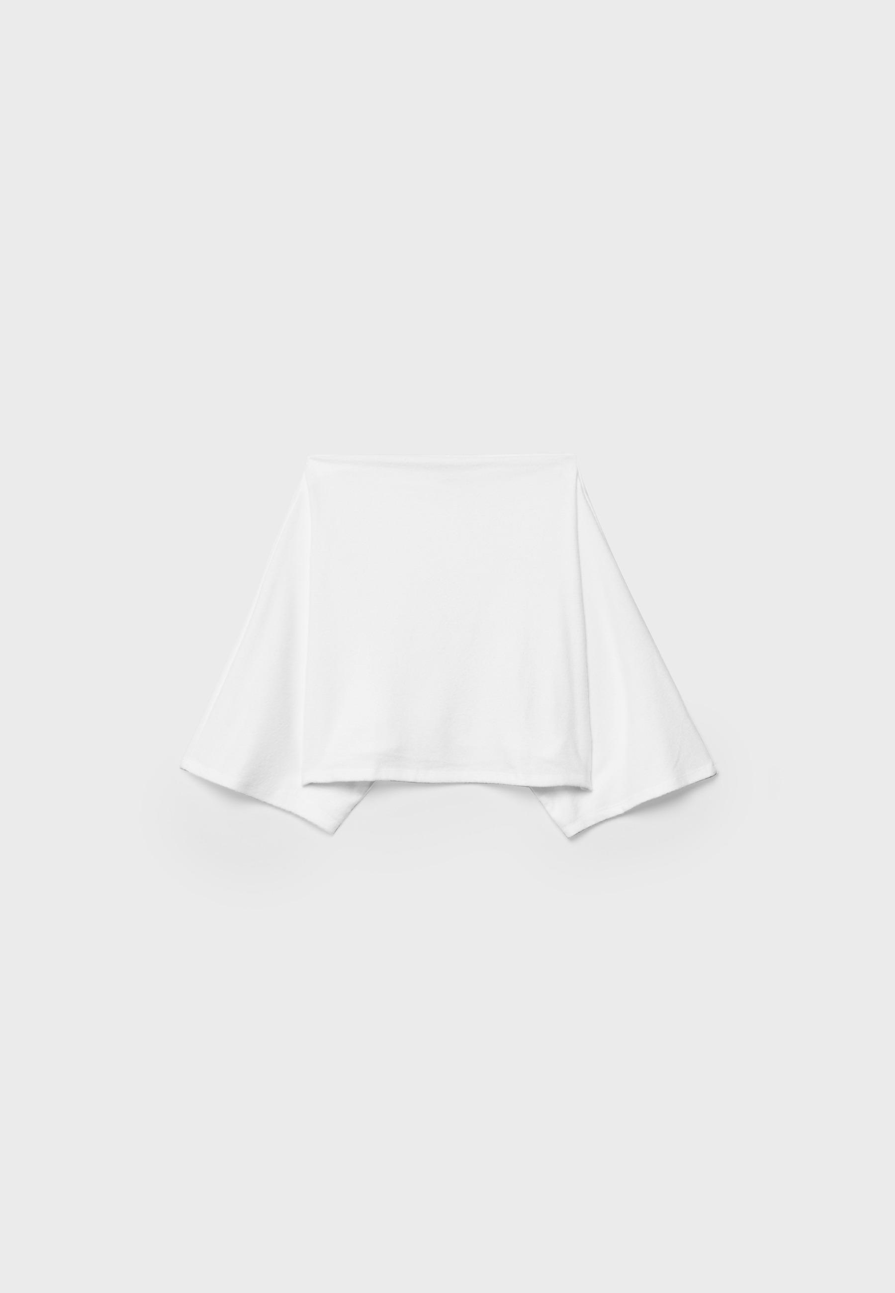 Boat neck cape top — Ecru
