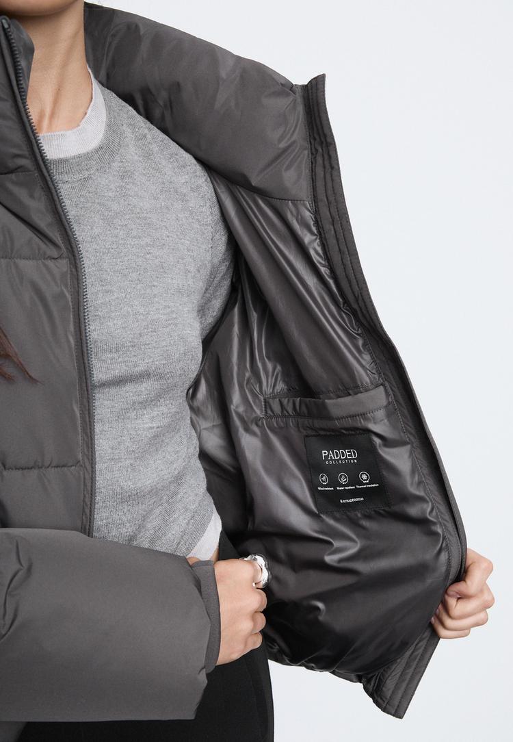 veste matelassee basique a capuche
