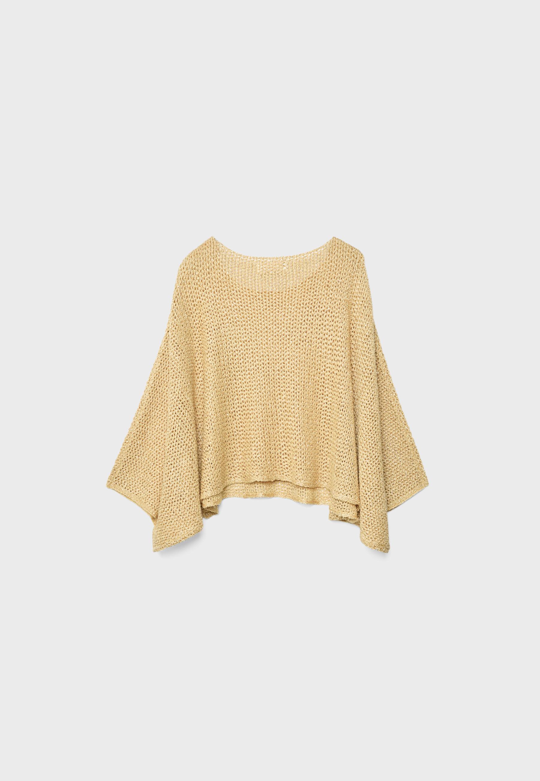 Shimmery knit cape — CORN YELLOW