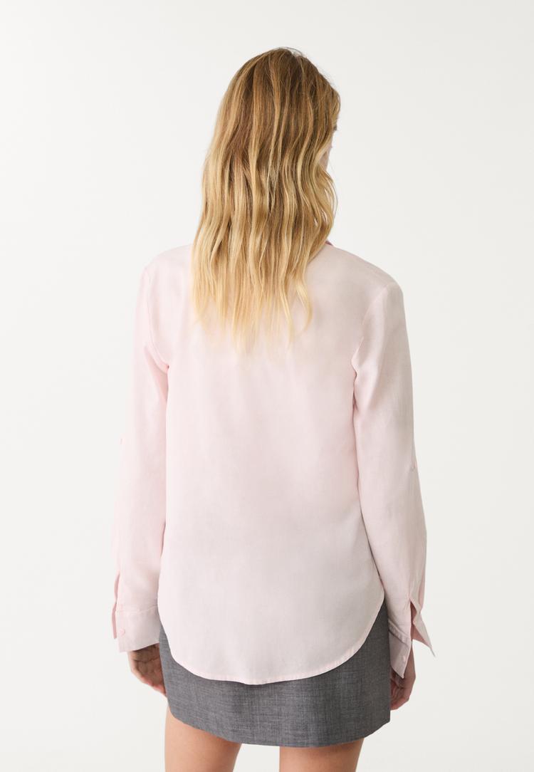 chemise fluide poche avec lin