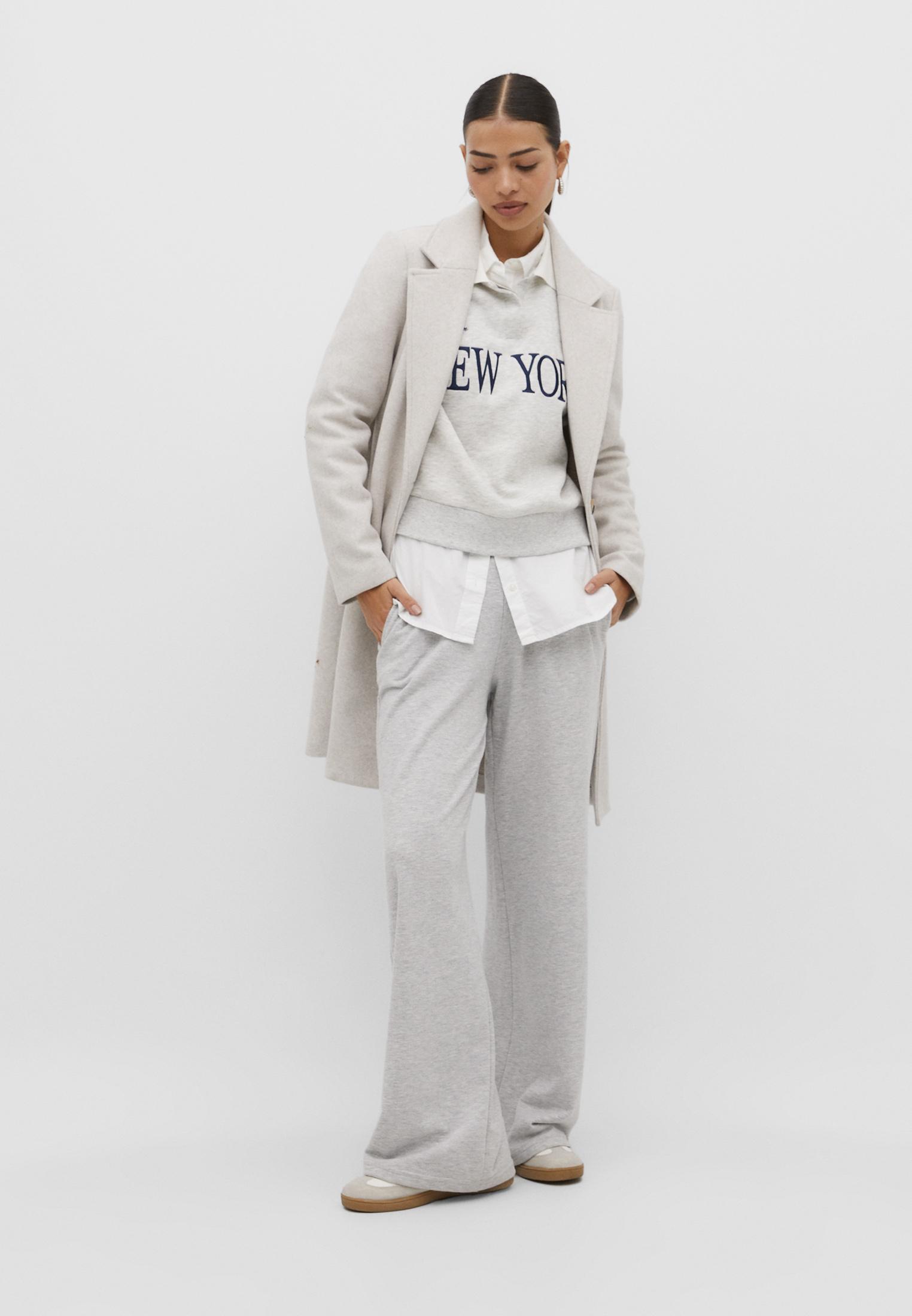 Single-button midi coat — Ecru