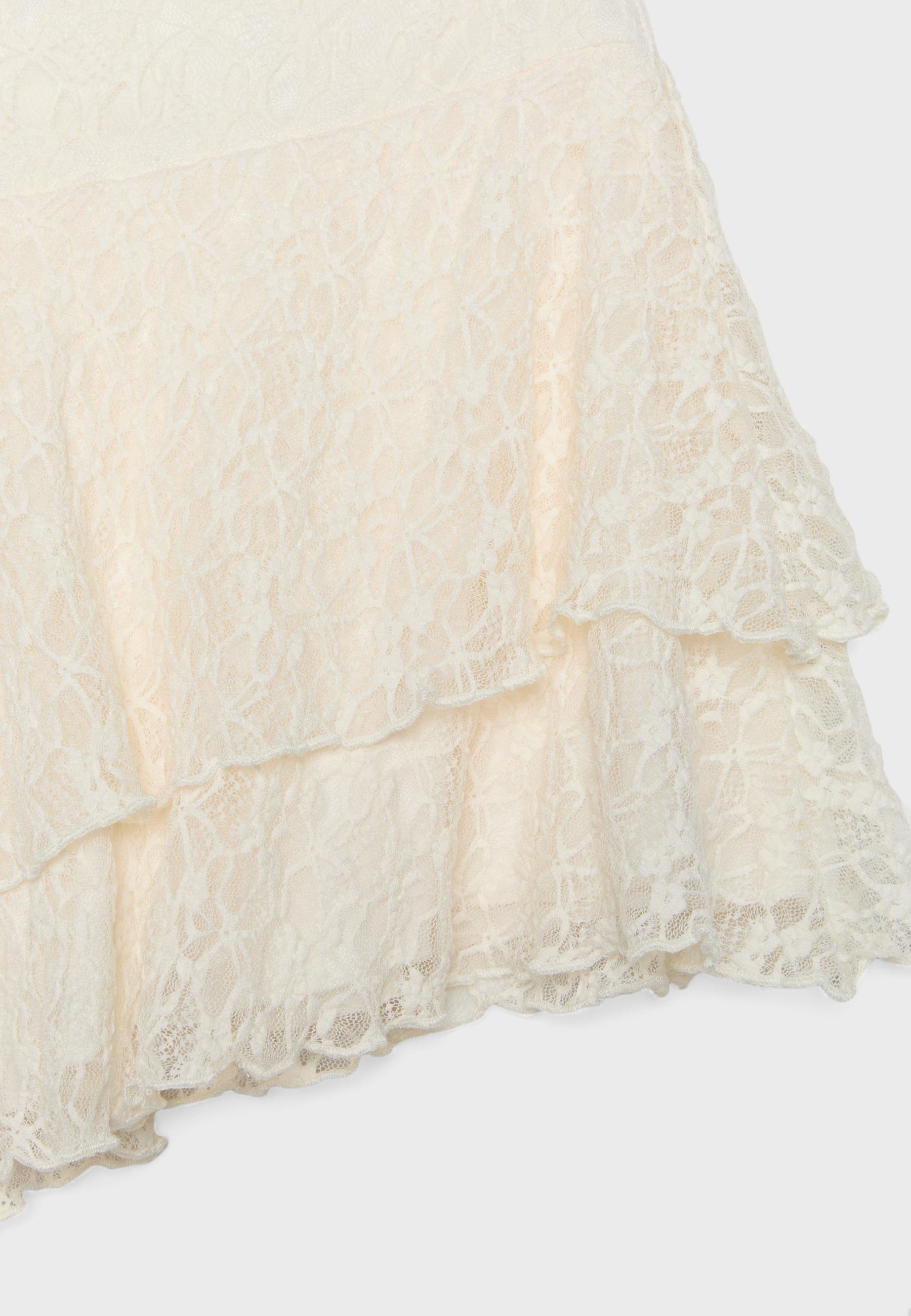 Lace mini skort — Vanilla