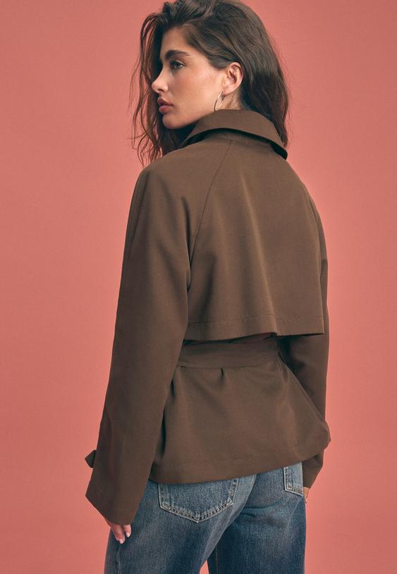 short flowing trench coat with belt