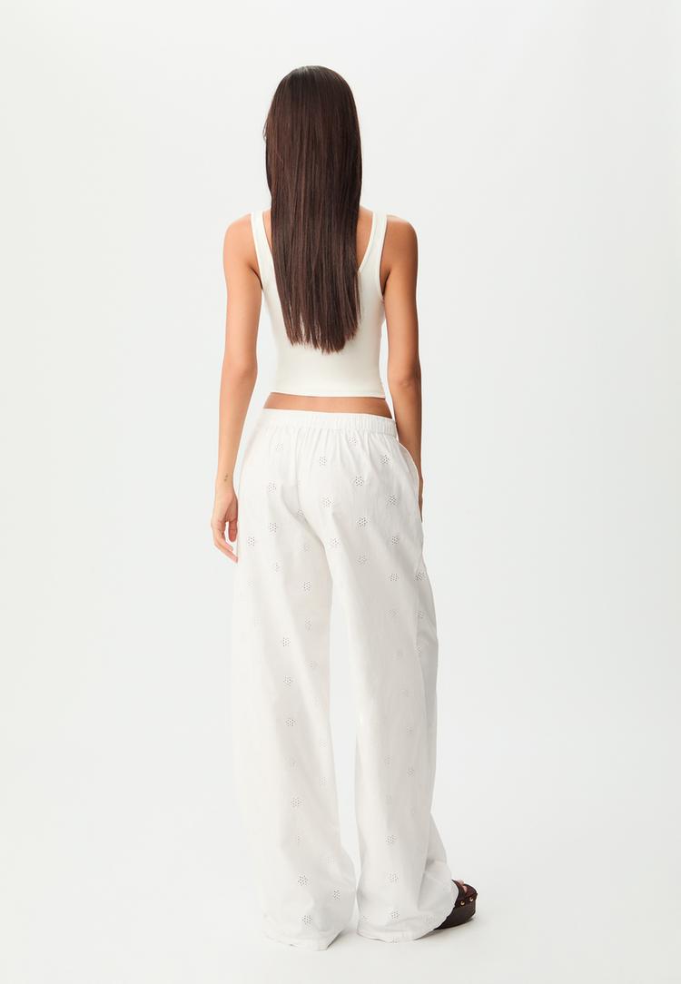 pantalon fluido bordado