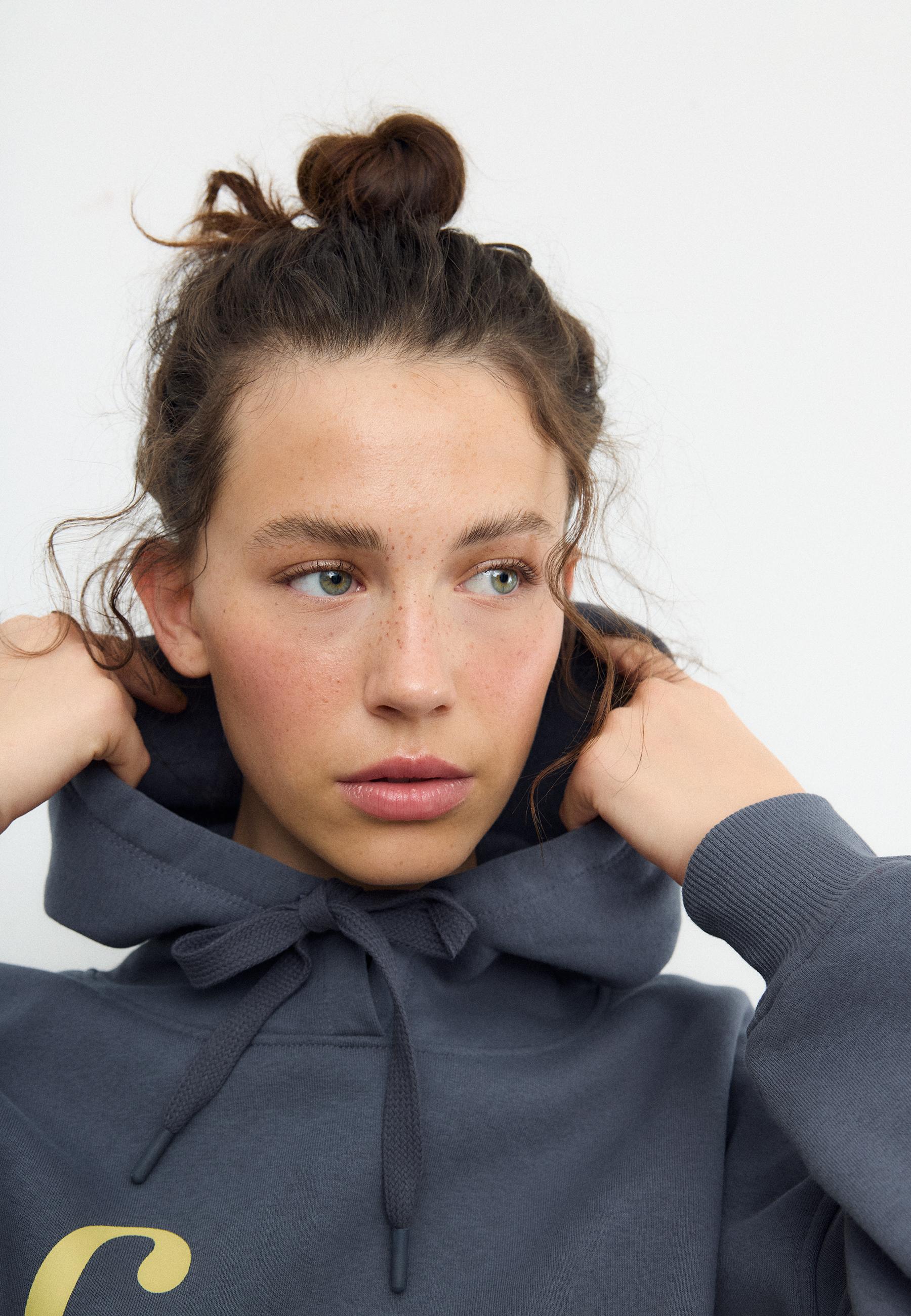 Printed hoodie — Dark grey