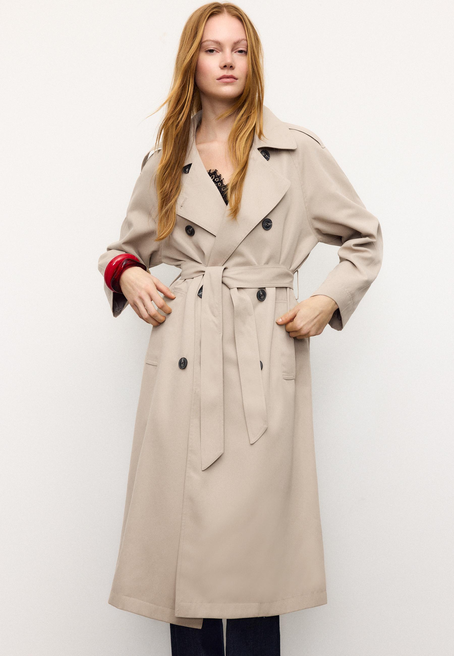 Long flowing trench coat - Women's fashion | Stradivarius Romania