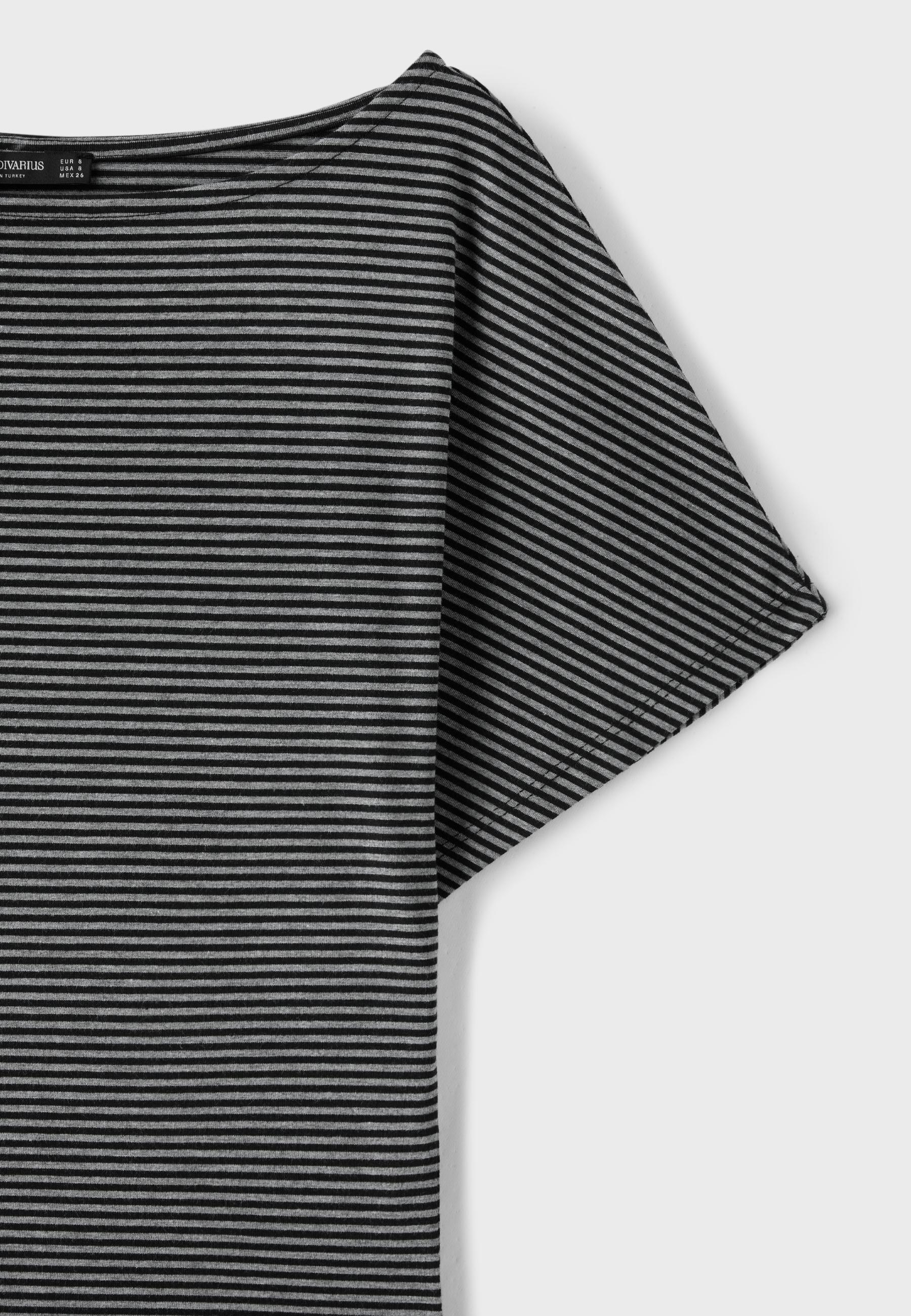 Striped print T-shirt — Dark grey