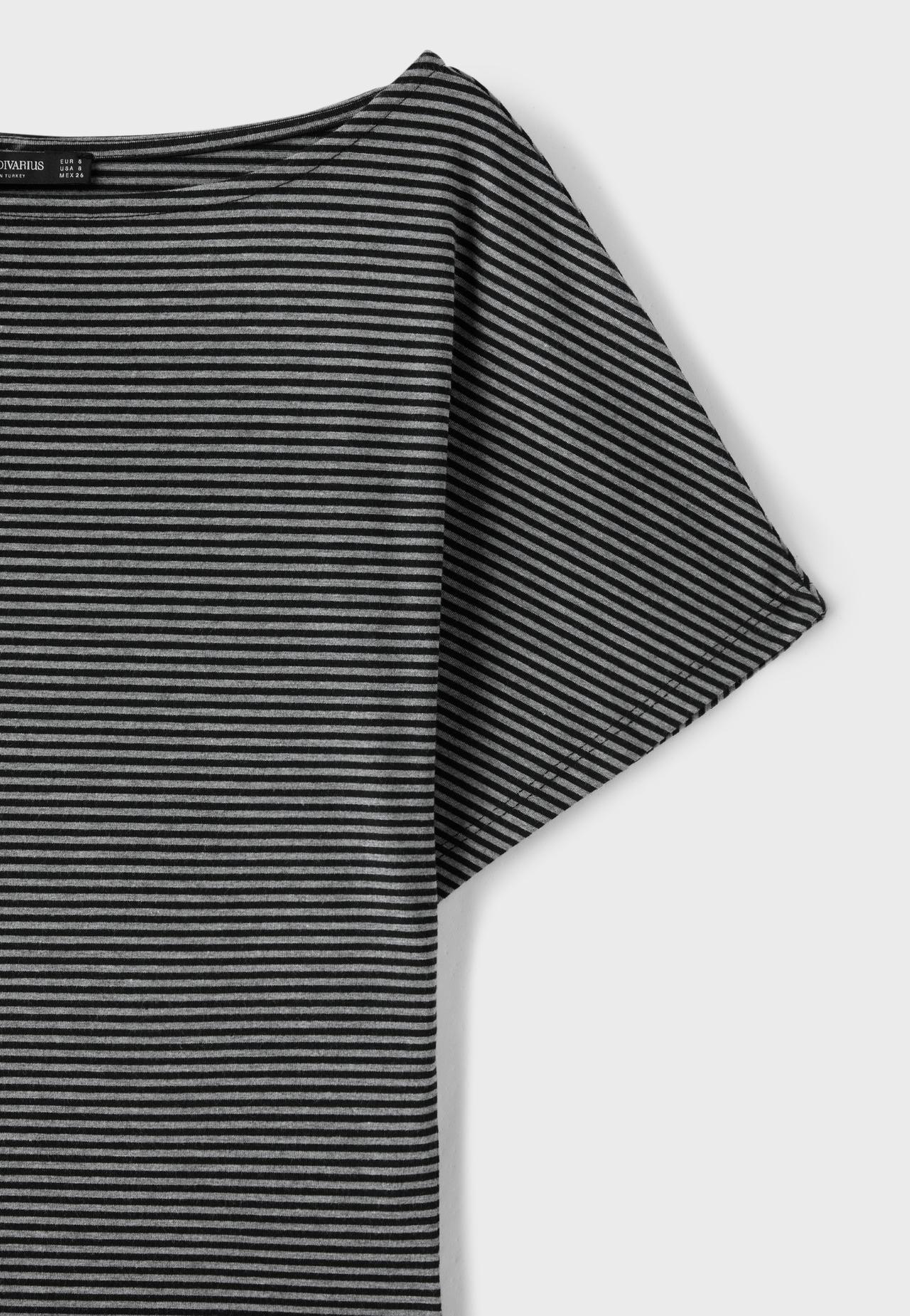 Striped print T-shirt — Dark grey