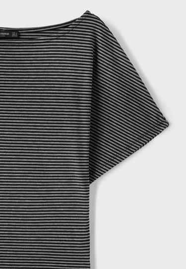 Striped print T-shirt — Dark grey 9