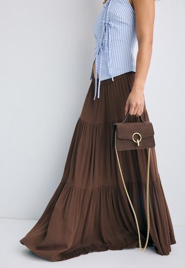 Round-clasp crossbody bag — Brown 4