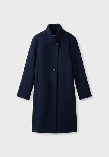 Soft-touch straight coat — Dark blue 8