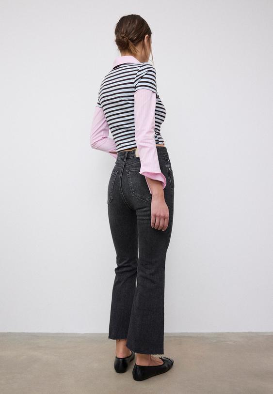 d78 jeans cropped flare