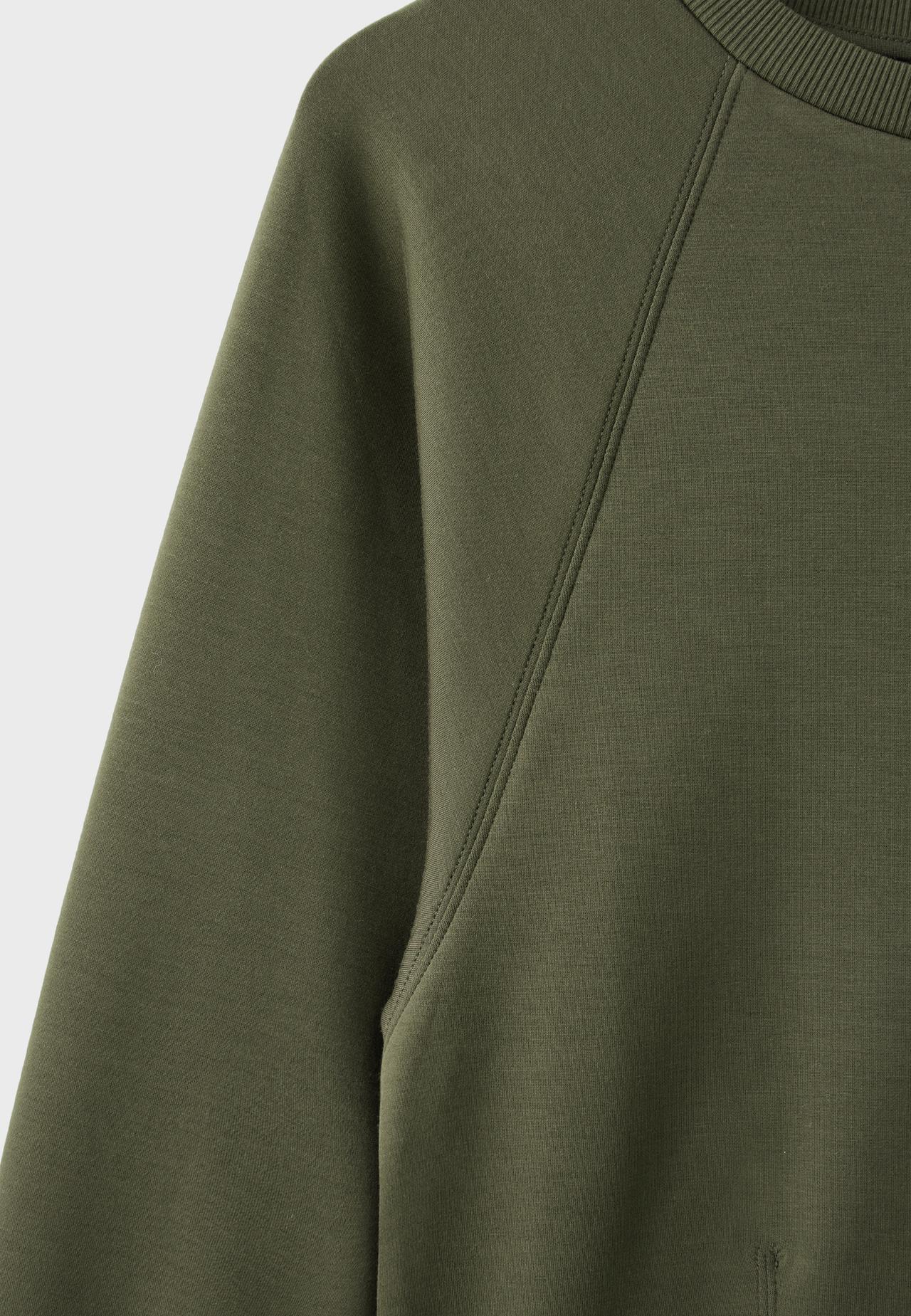 Soft-touch sweatshirt with fitted waist — Khaki