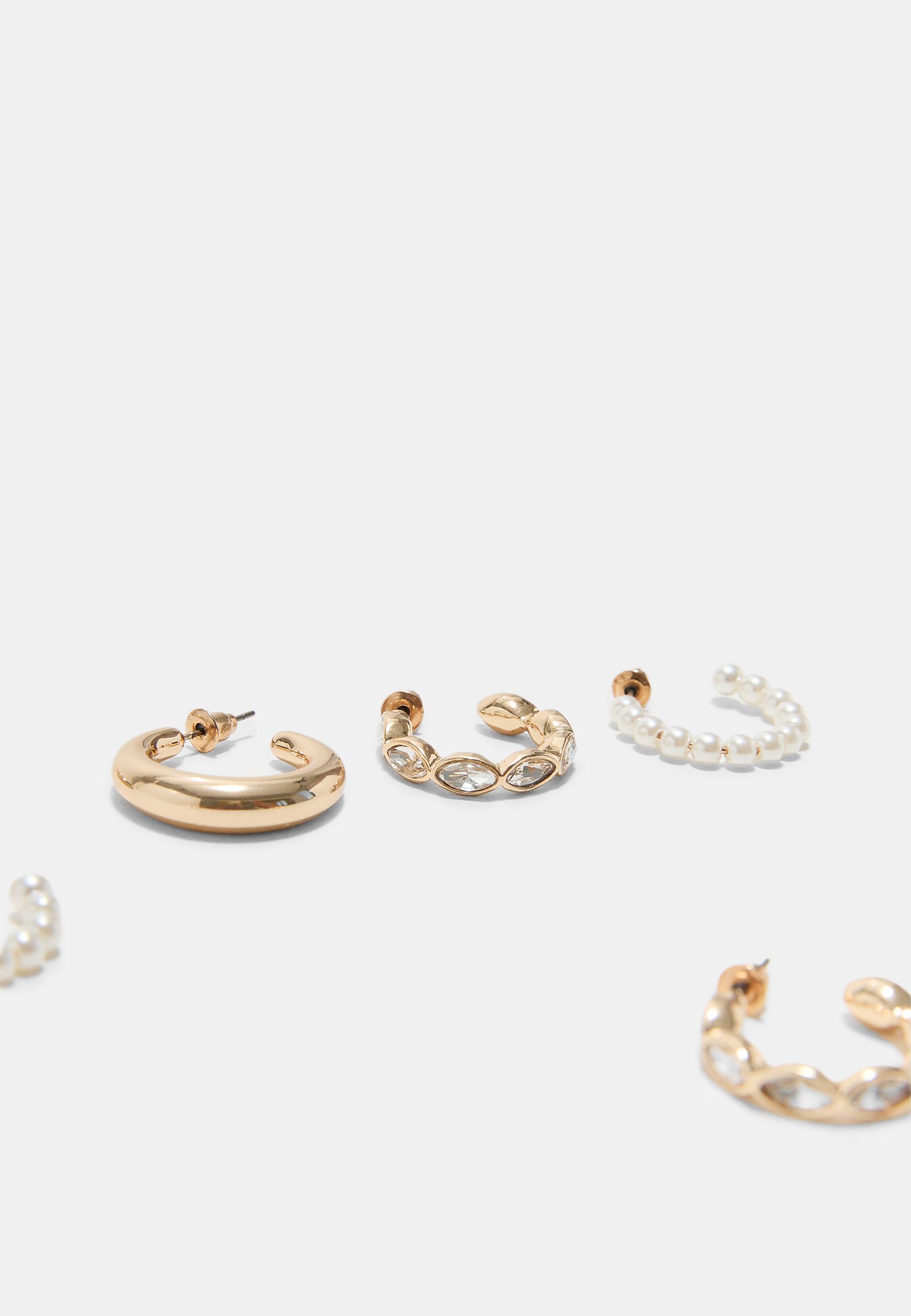 Set of 3 hoop earrings — Gold