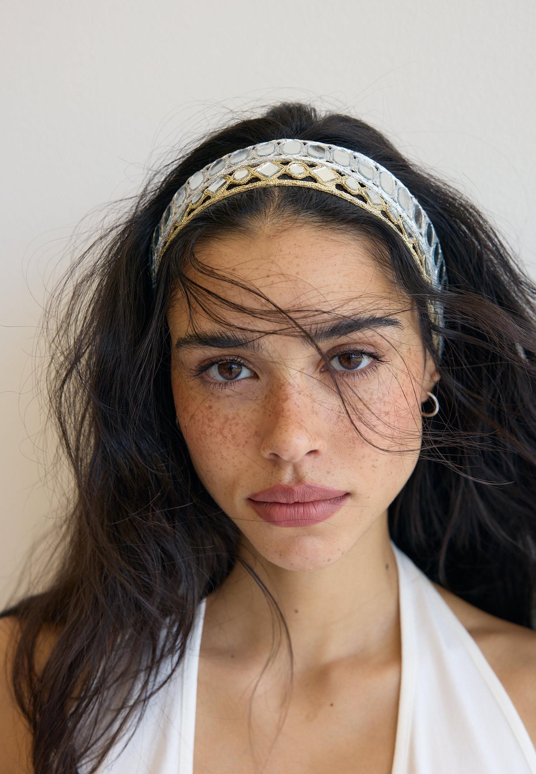 Set of 2 mirror headbands — Gold