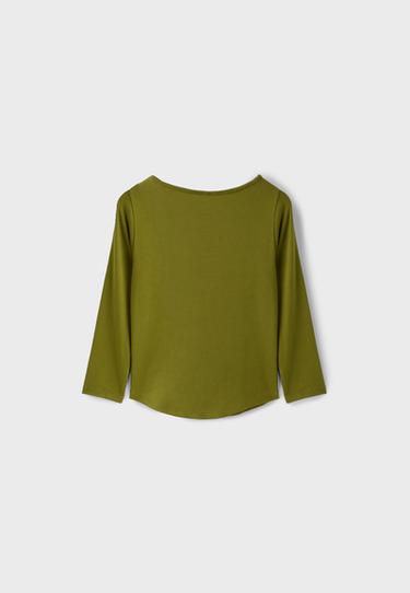 Boat neck basic T-shirt — Dark green 8