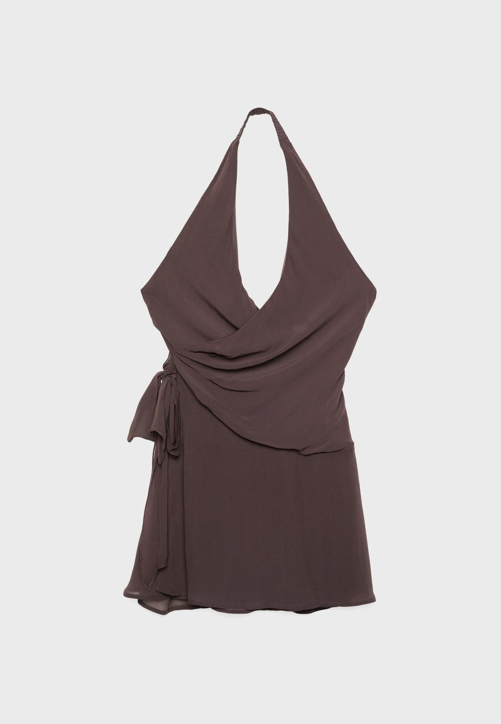 Vestido fluido corto halter