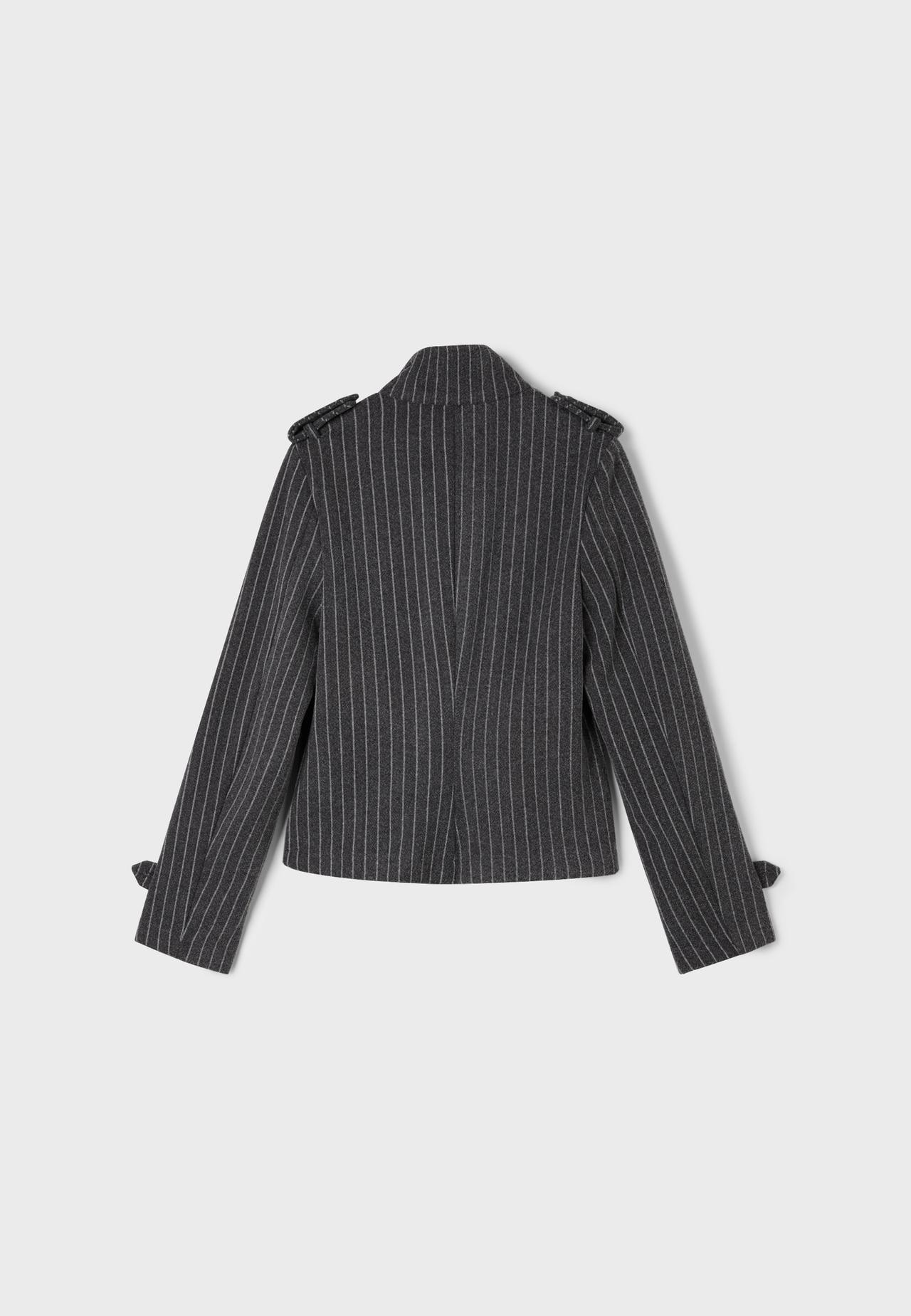 Felt button coat — Mid grey