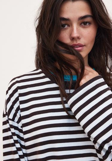Striped long sleeve T-shirt — Sky blue 4