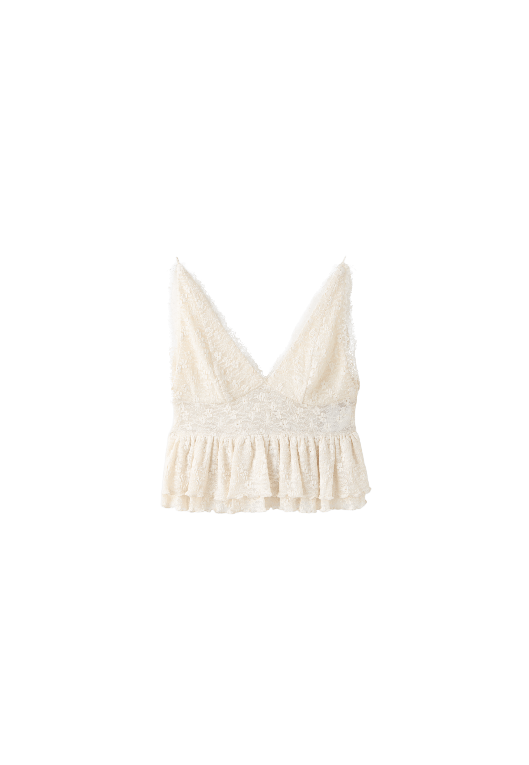Lace peplum cami top — Vanilla