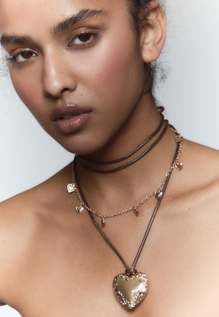 set 2 collares cordon corazon