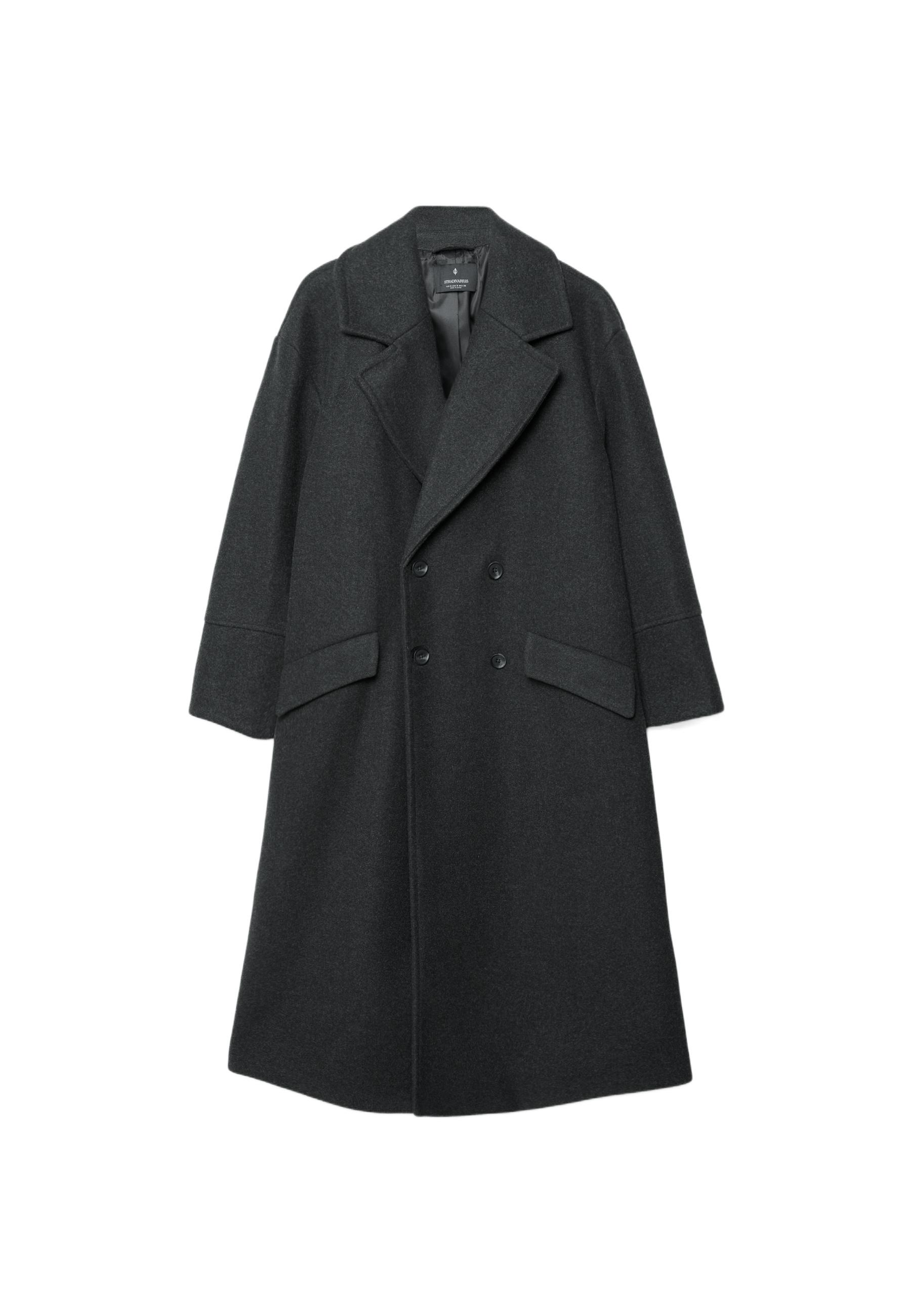 Oversize soft-touch coat — Dark grey