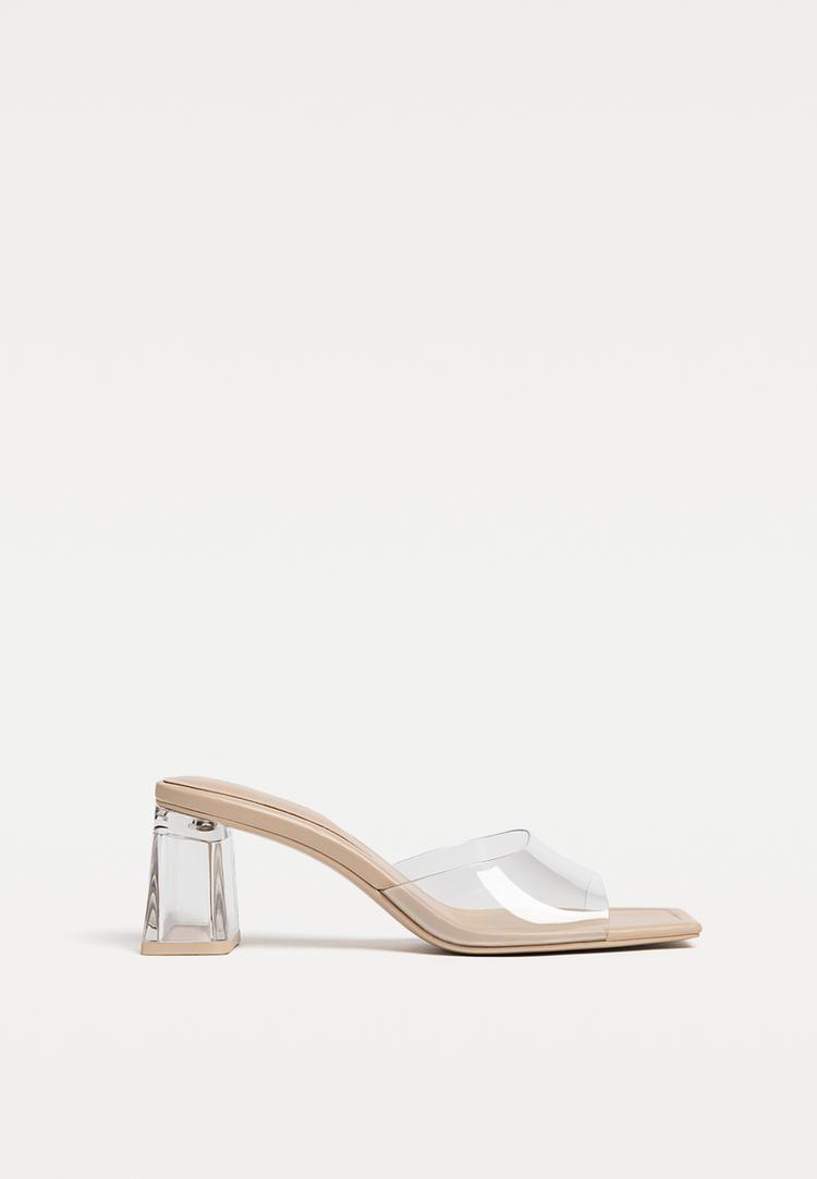 sandalias tacon vinilo