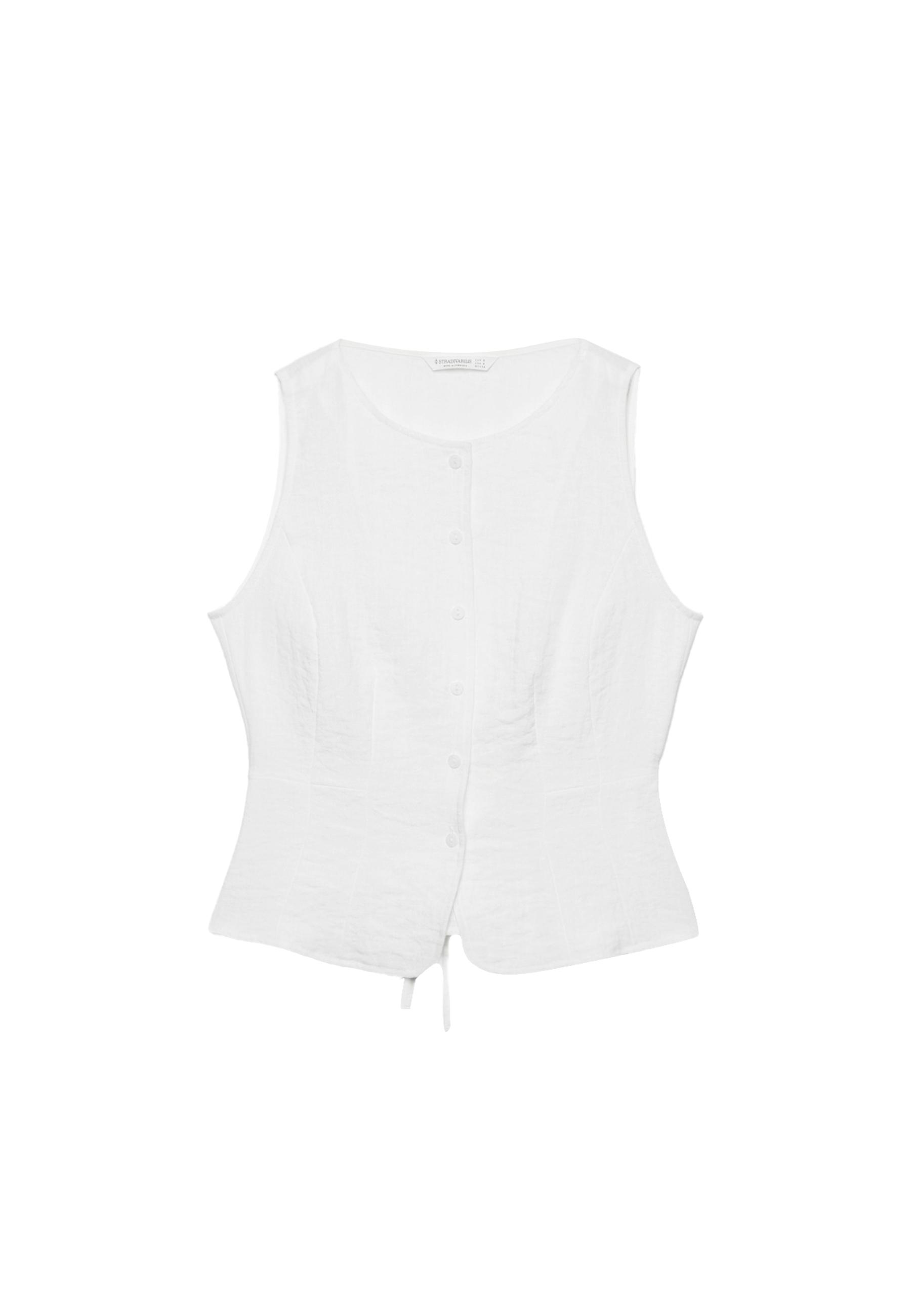 Buttoned waistcoat — Ecru