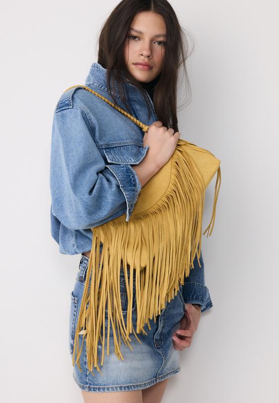 Удължена Чанта За Рамо С Ресни