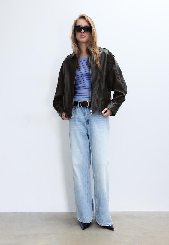 cazadora oversize piel