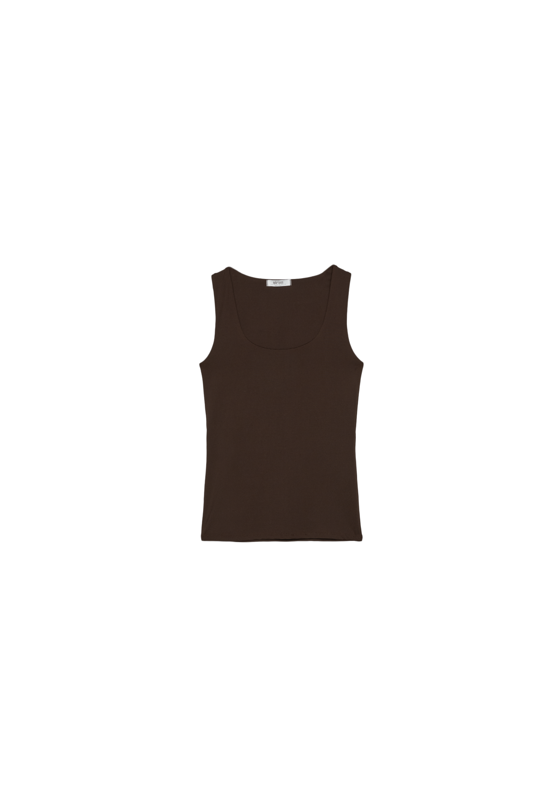 Polyamide wide strap top — Brown
