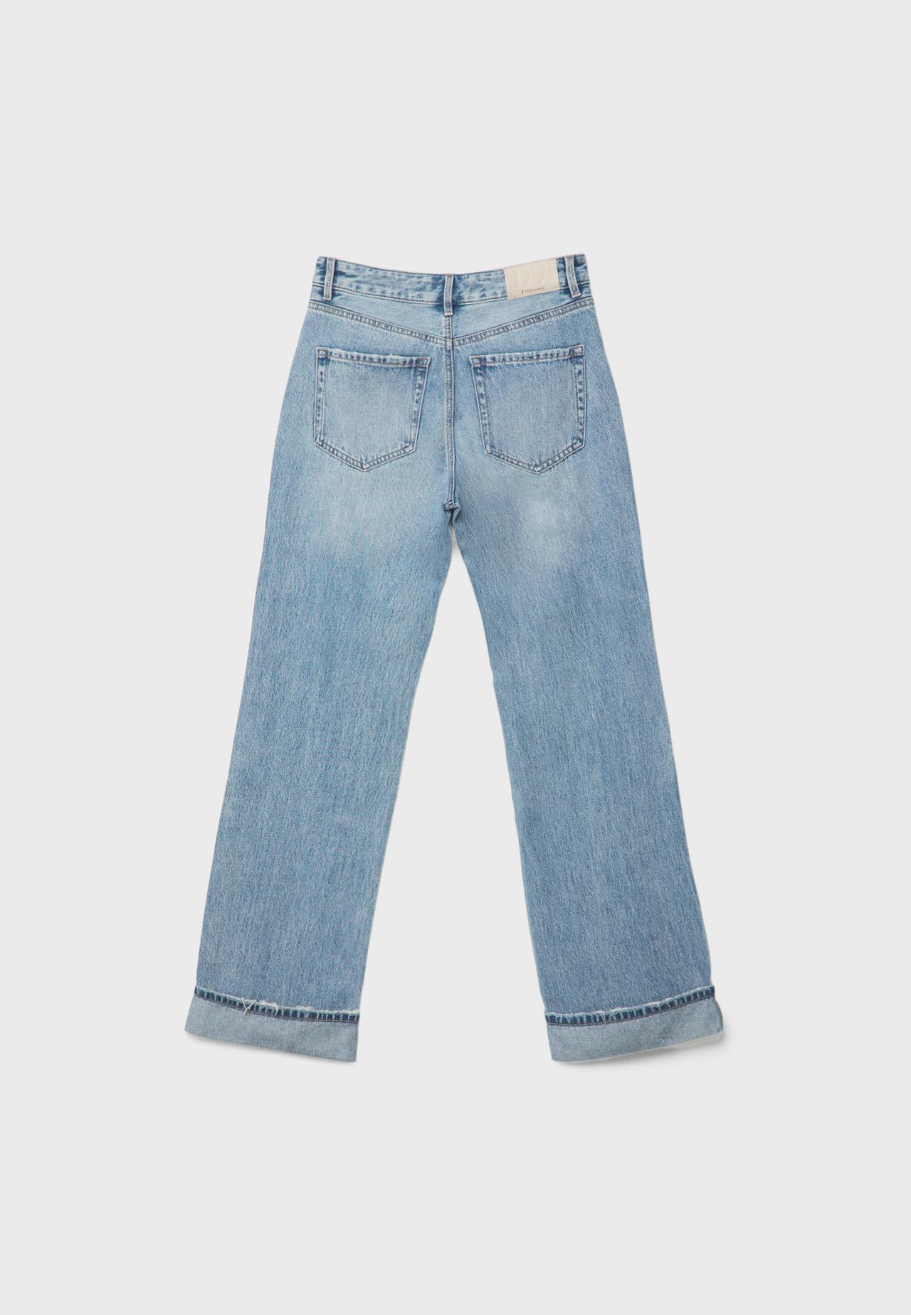 D92 Ripped straight wide-leg jeans — LIGHT BLEACH
